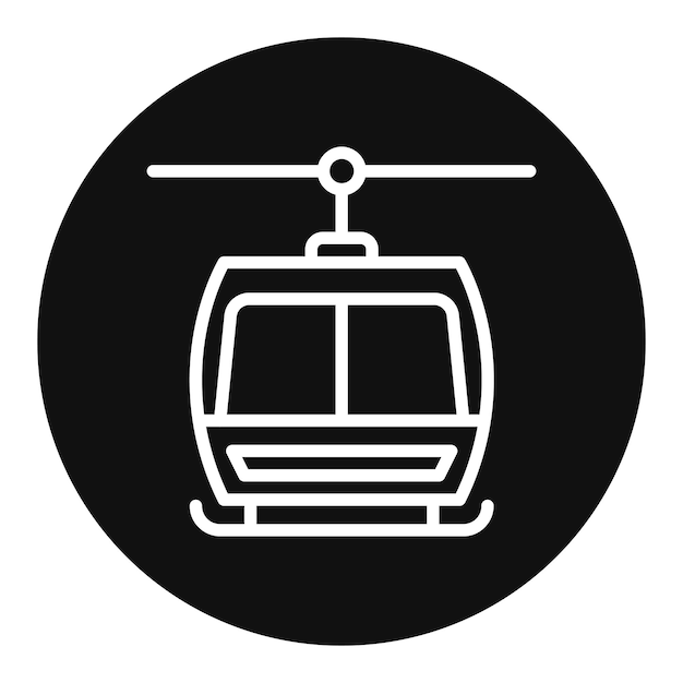 Imagen vectorial del icono del ascensor de esquí Se puede usar para la estación de esquí