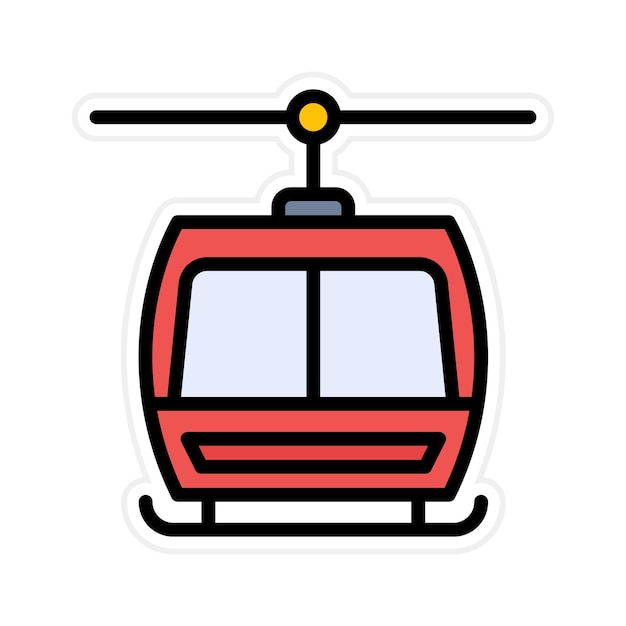 Imagen vectorial del icono del ascensor de esquí Se puede usar para la estación de esquí
