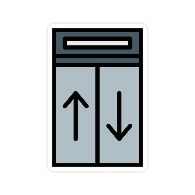 Imagen vectorial del icono del ascensor Se puede utilizar para el ferrocarril