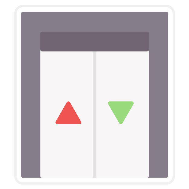 Imagen vectorial del icono del ascensor Se puede utilizar para los servicios hoteleros