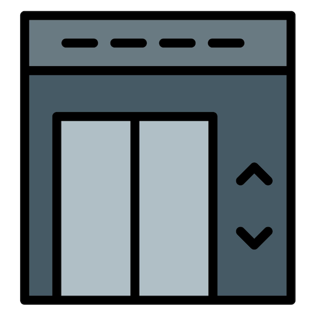 Imagen vectorial del icono del ascensor Se puede utilizar para el supermercado