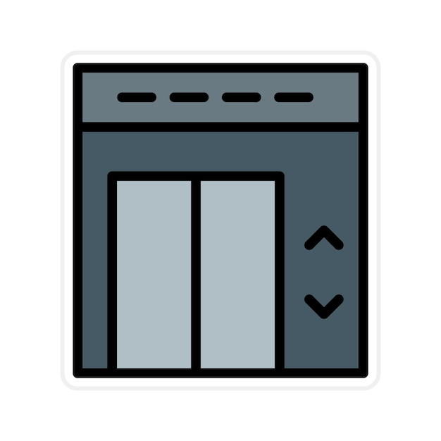 Imagen vectorial del icono del ascensor Se puede utilizar para el supermercado