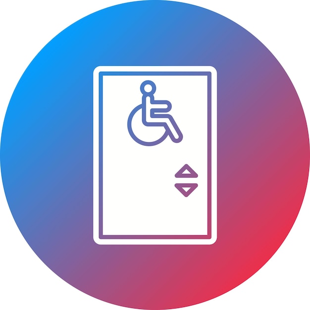 Imagen vectorial del icono del ascensor de sillas de ruedas puede utilizarse para discapacitados