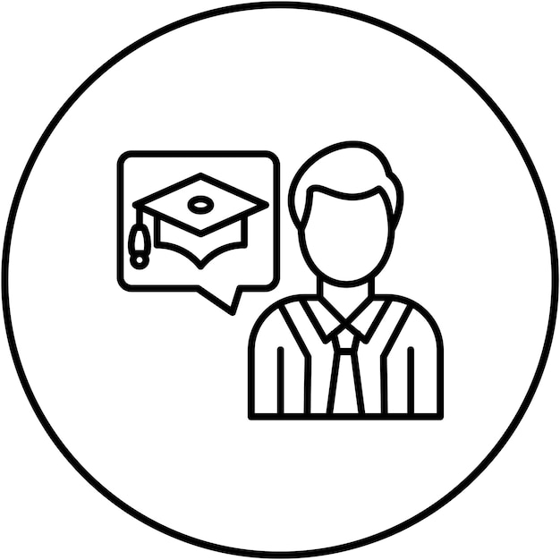 Imagen vectorial del icono del asesor académico Se puede utilizar para la Universidad