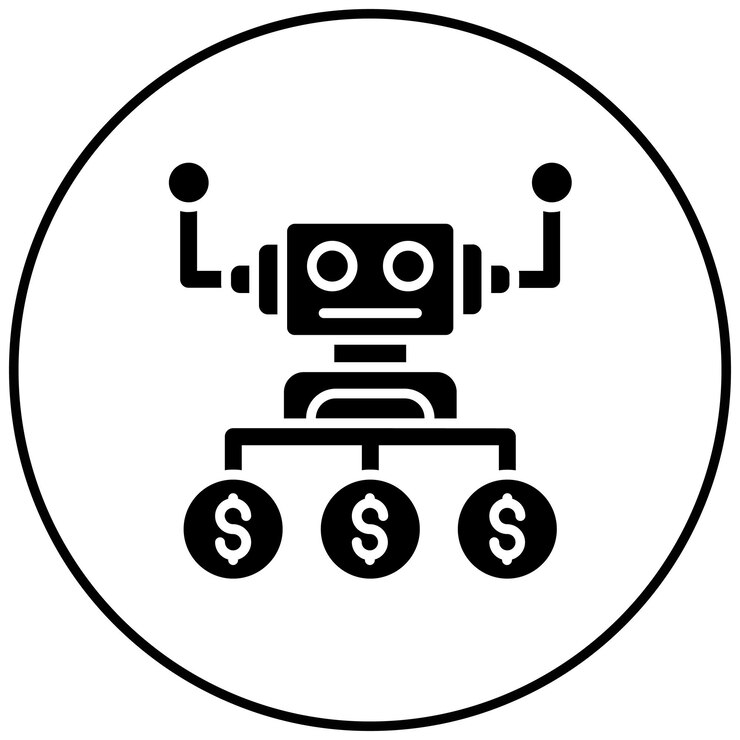 Vector imagen vectorial del icono del asesor robot se puede utilizar para invertir