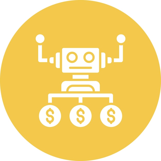 Imagen vectorial del icono del asesor robot Se puede utilizar para invertir