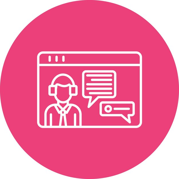 Imagen vectorial de icono de asesoramiento en línea Se puede utilizar para la educación en línea