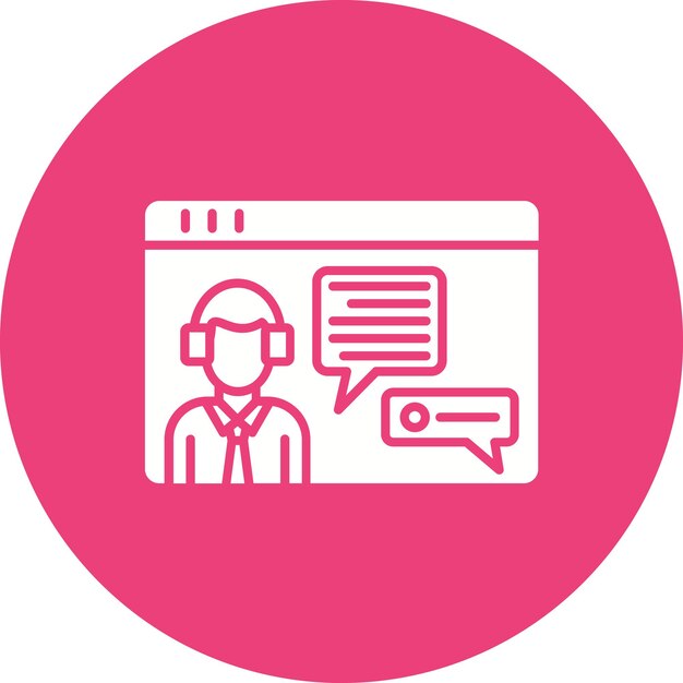 Imagen vectorial de icono de asesoramiento en línea Se puede utilizar para la educación en línea