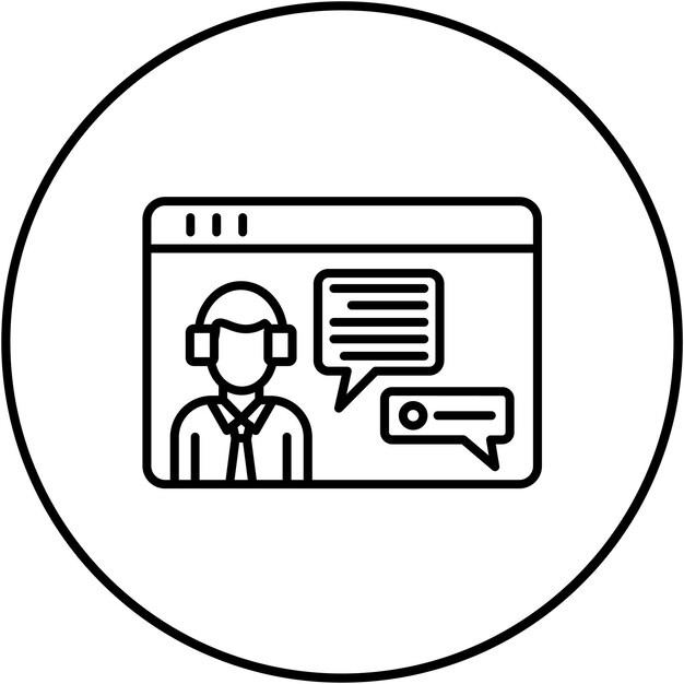 Imagen vectorial de icono de asesoramiento en línea Se puede utilizar para la educación en línea
