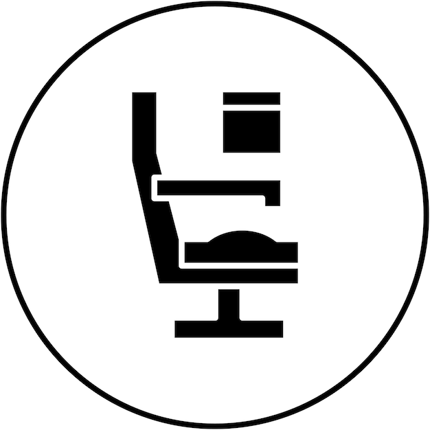 Imagen vectorial del icono del asiento del avión Se puede utilizar para la aviación
