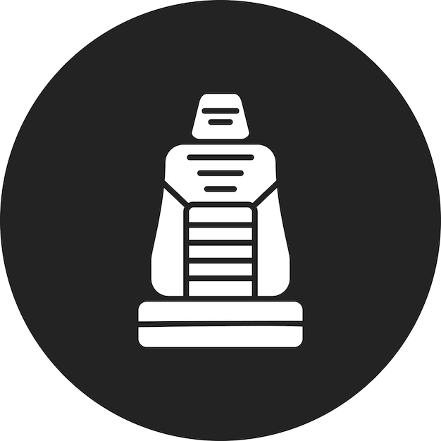 Imagen vectorial del icono del asiento del coche de carreras Se puede usar para carreras de autos