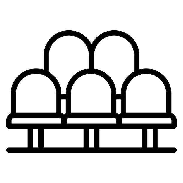 Imagen vectorial del icono de los asientos del estadio Se puede usar para el rugby