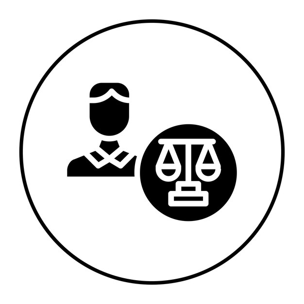 Imagen vectorial del icono de la asistencia jurídica Puede utilizarse para los servicios jurídicos