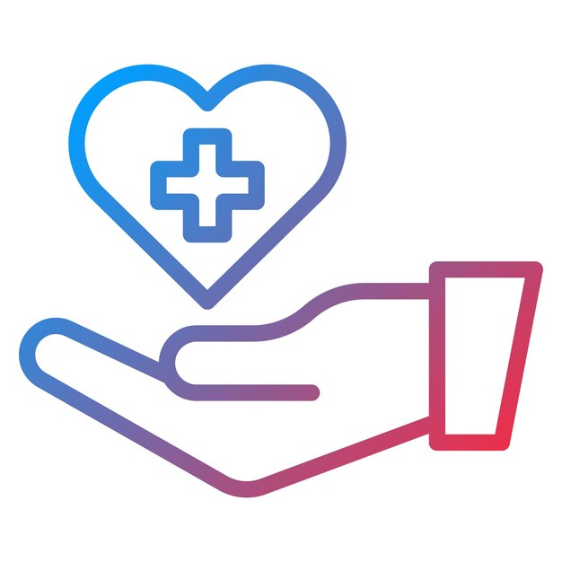 Imagen vectorial del icono de asistencia médica Se puede utilizar para el cuidado de ancianos