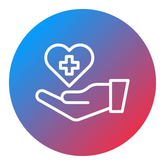 Imagen vectorial del icono de asistencia médica Se puede utilizar para el cuidado de ancianos
