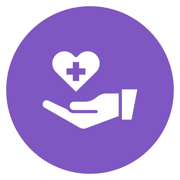 Imagen vectorial del icono de asistencia médica Se puede utilizar para el cuidado de ancianos