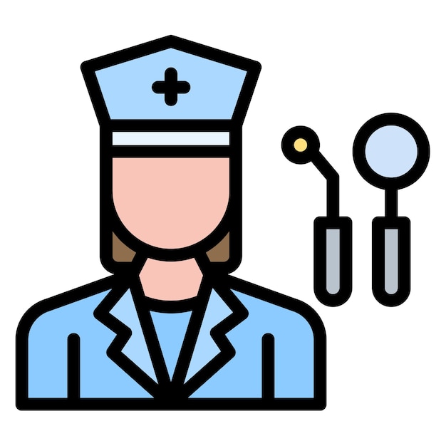 Imagen vectorial del icono del asistente dental Se puede utilizar para la diversidad