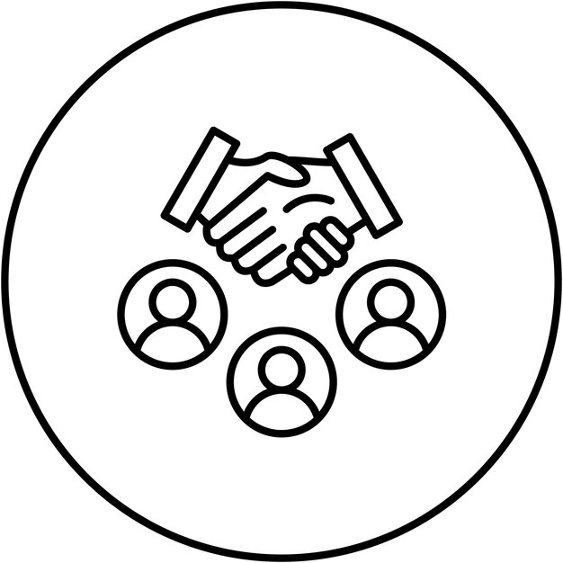 Imagen vectorial del icono de asociación Se puede utilizar para el emprendimiento