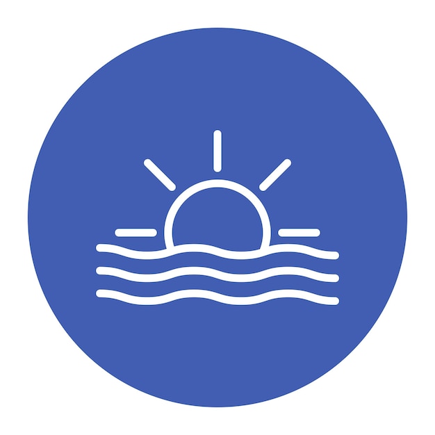 Imagen vectorial del icono del atardecer Se puede usar para Beach Resort