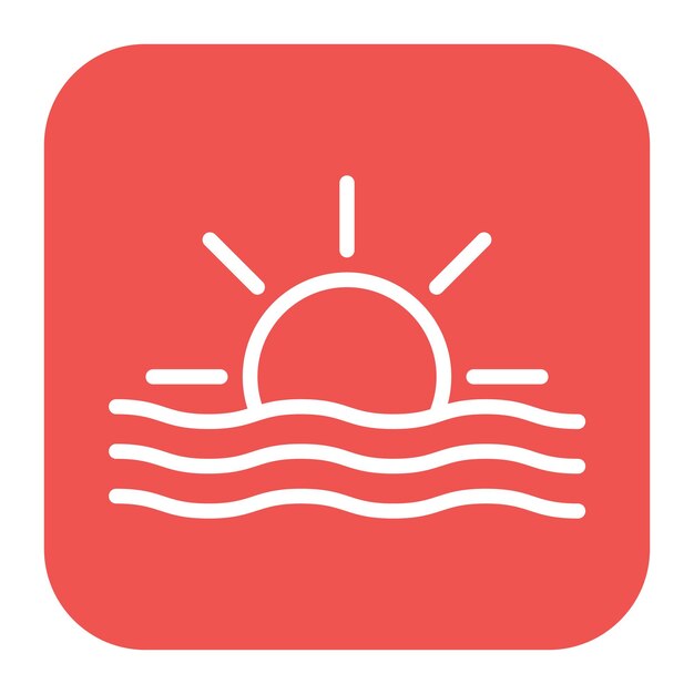 Imagen vectorial del icono del atardecer Se puede usar para Beach Resort