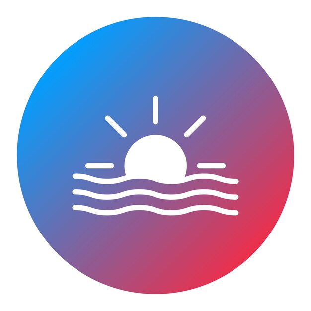 Imagen vectorial del icono del atardecer Se puede usar para Beach Resort