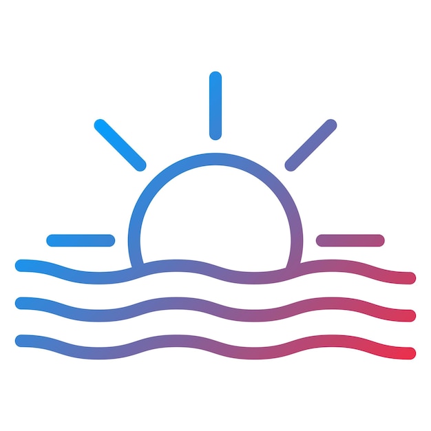 Imagen vectorial del icono del atardecer Se puede usar para Beach Resort