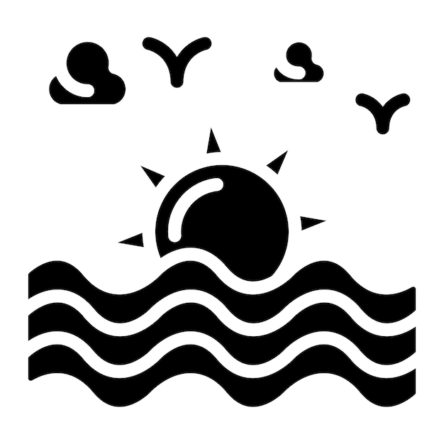 Imagen vectorial del icono del atardecer Se puede usar para el Día Mundial de los Refugiados