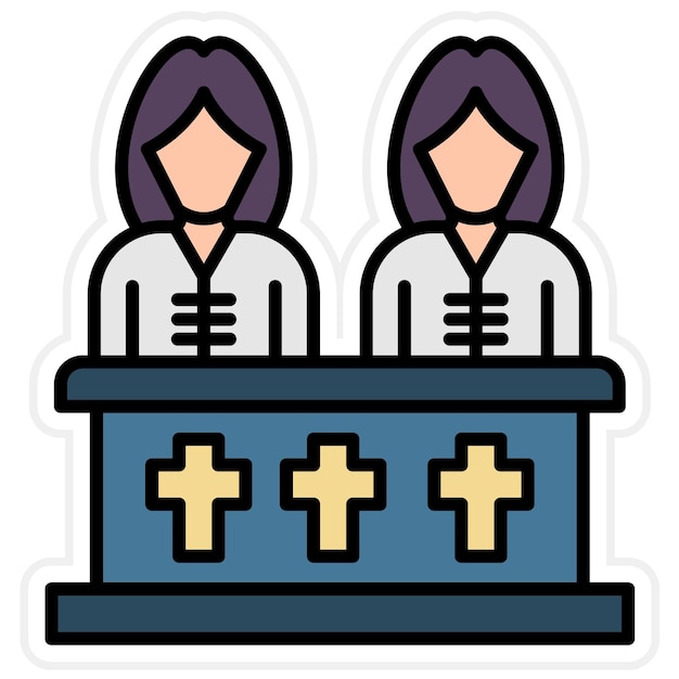 Imagen vectorial del icono del ataúd de la gente Se puede usar para el funeral