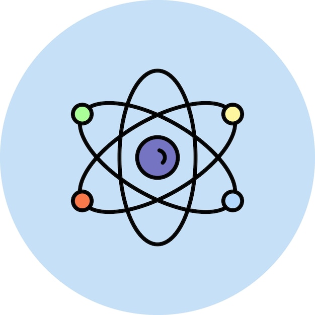 La imagen vectorial del ícono atómico se puede utilizar para la investigación y la ciencia