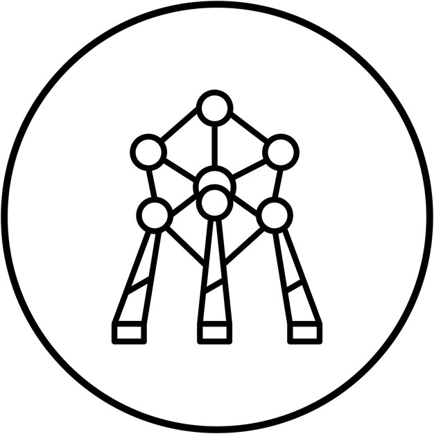 La imagen vectorial del ícono de Atomium se puede utilizar para los puntos de referencia