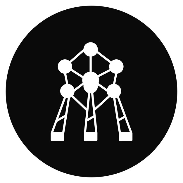 La imagen vectorial del ícono de Atomium se puede utilizar para los puntos de referencia
