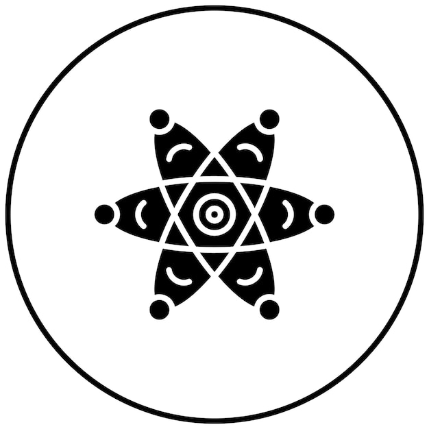 La imagen vectorial del ícono del átomo se puede utilizar para la química