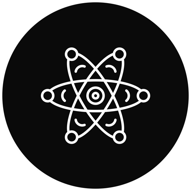 La imagen vectorial del ícono del átomo se puede utilizar para la química