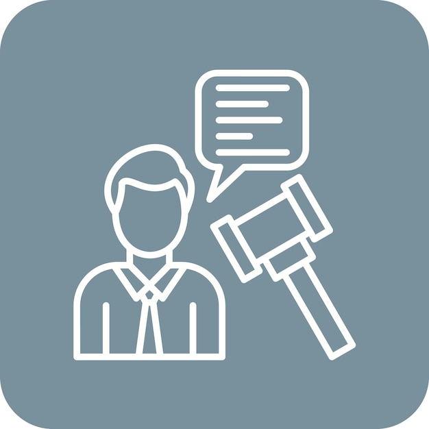 Imagen vectorial del icono de audición Se puede utilizar para la legislación legal