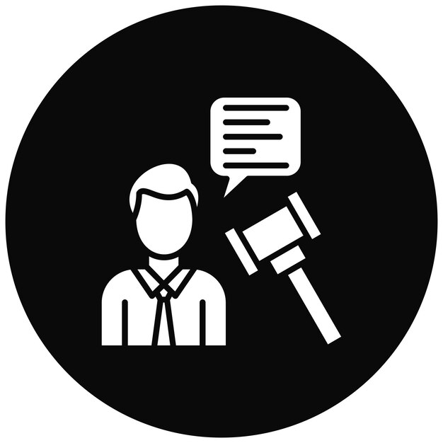 Imagen vectorial del icono de audición Se puede utilizar para la legislación legal