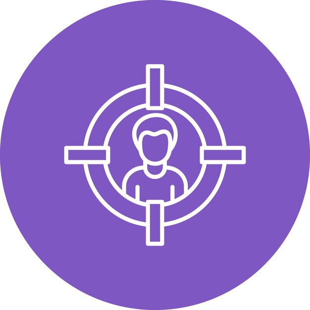 Imagen vectorial del icono de la audiencia objetivo Se puede utilizar para el marketing digital