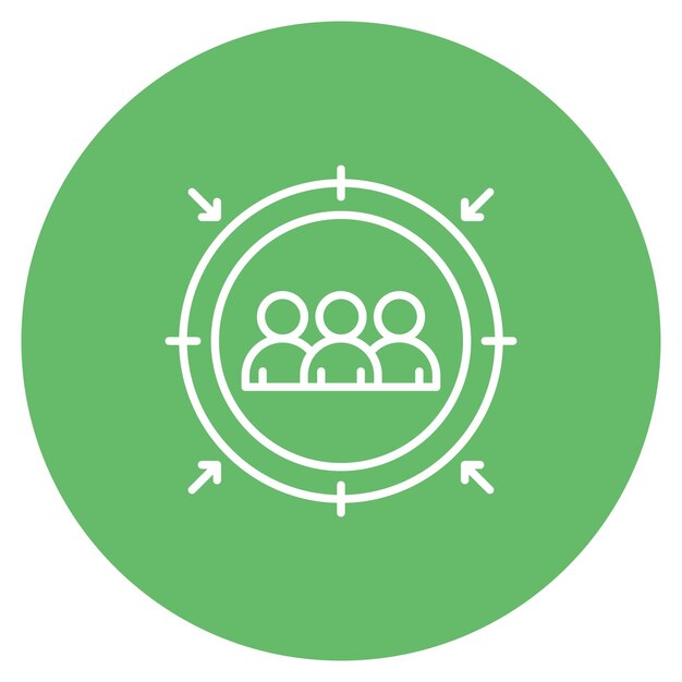 Imagen vectorial del icono de la audiencia objetivo Se puede utilizar para el servicio de marketing en Internet