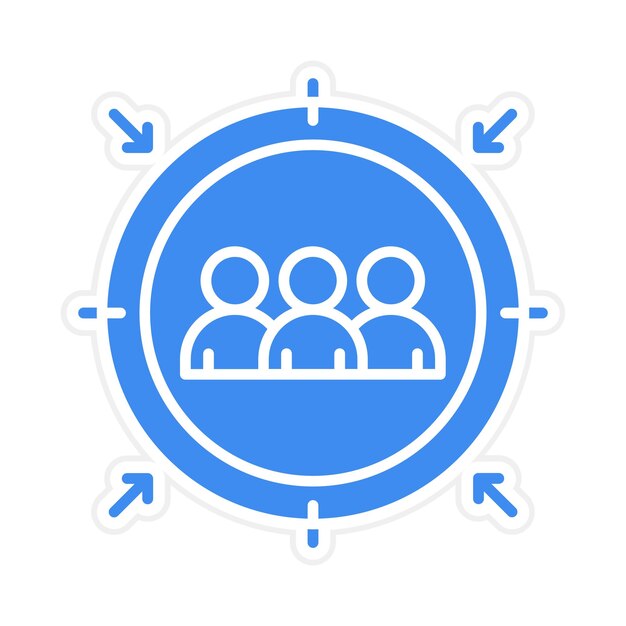 Imagen vectorial del icono de la audiencia objetivo Se puede utilizar para el servicio de marketing en Internet