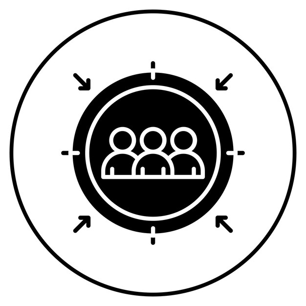 Imagen vectorial del icono de la audiencia objetivo Se puede utilizar para el servicio de marketing en Internet