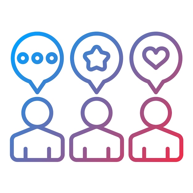 Imagen vectorial del icono de la audiencia de las redes sociales Se puede utilizar para la agencia de redes sociales