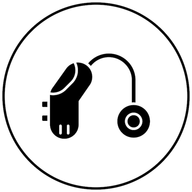 Imagen vectorial del icono del audífono Se puede utilizar para discapacitados
