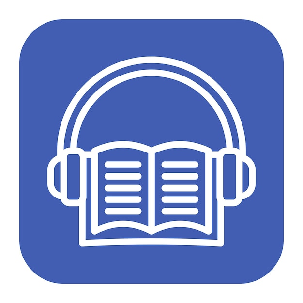 Imagen vectorial del icono del audiolibro Se puede utilizar para la literatura