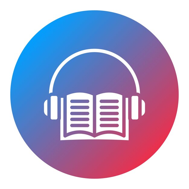Imagen vectorial del icono del audiolibro Se puede utilizar para la literatura