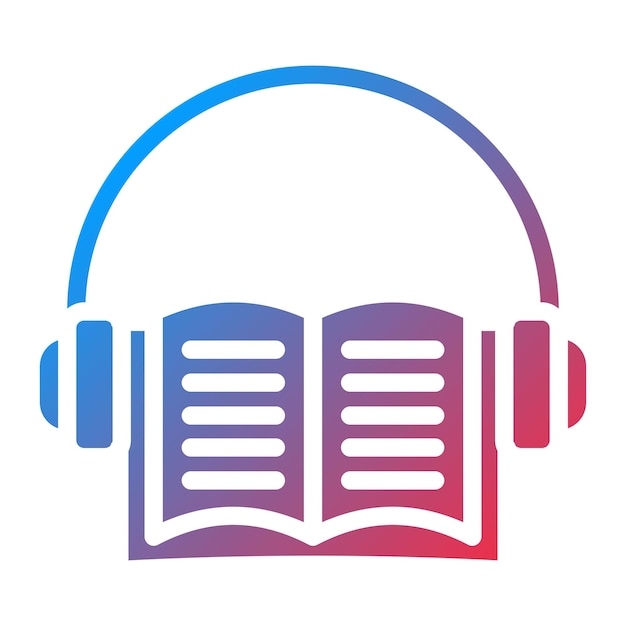 Imagen vectorial del icono del audiolibro Se puede utilizar para la literatura