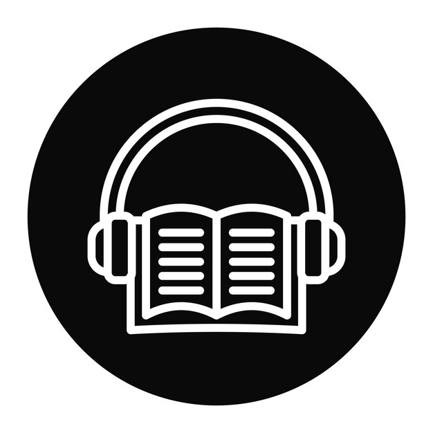 Imagen vectorial del icono del audiolibro Se puede utilizar para la literatura
