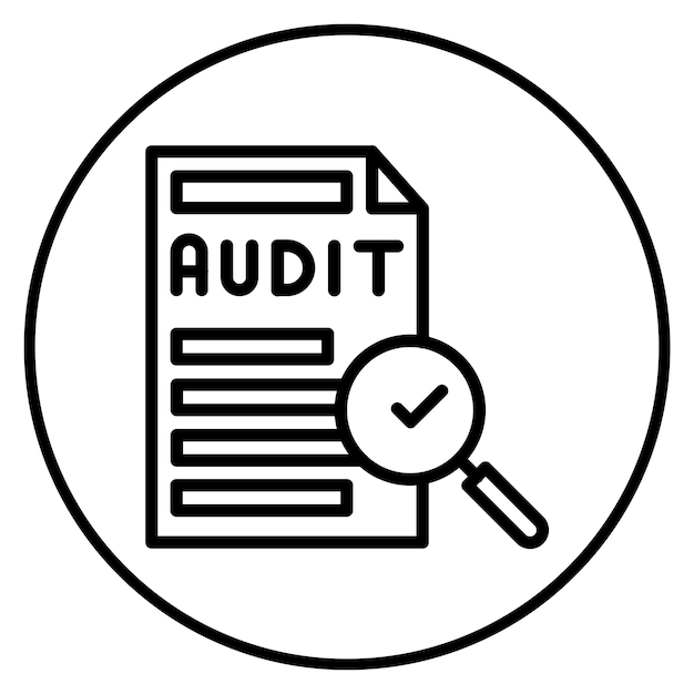 Imagen vectorial del icono de auditoría Puede utilizarse para la compilación y la regulación