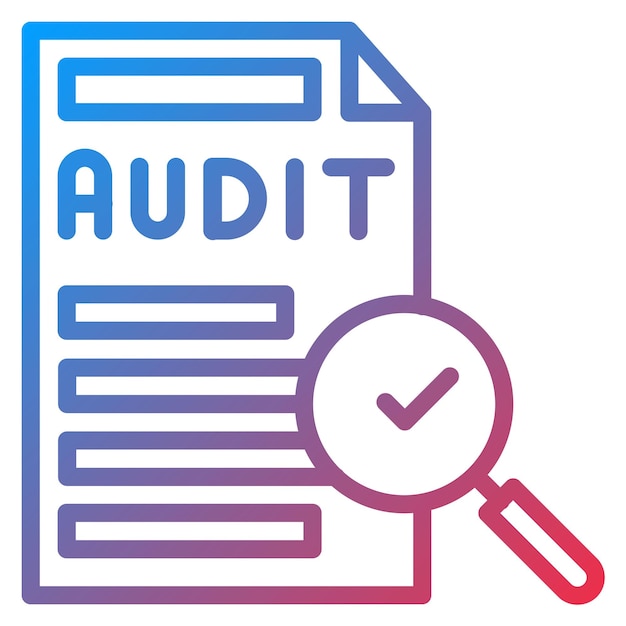 Imagen vectorial del icono de auditoría Puede utilizarse para la compilación y la regulación