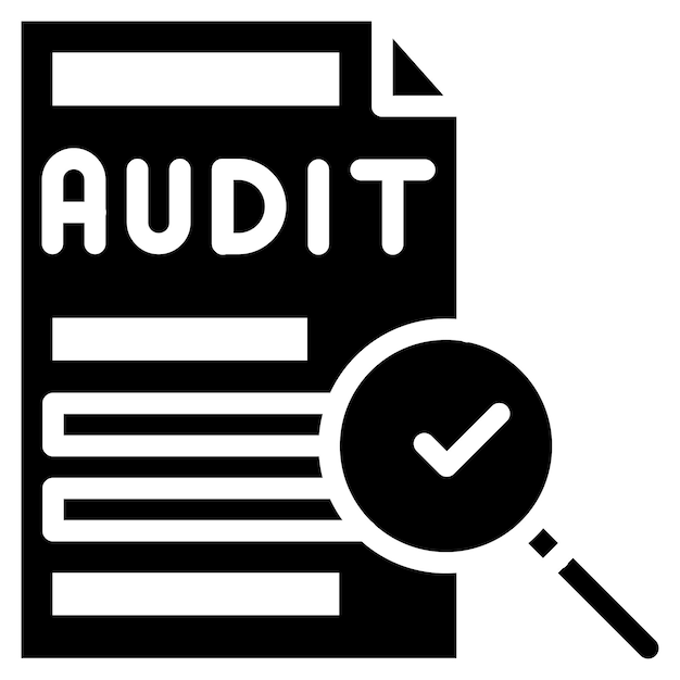 Imagen vectorial del icono de auditoría Puede utilizarse para la compilación y la regulación