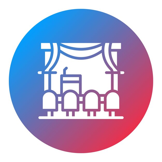 Imagen vectorial del icono del auditorio Se puede utilizar para eventos de premios