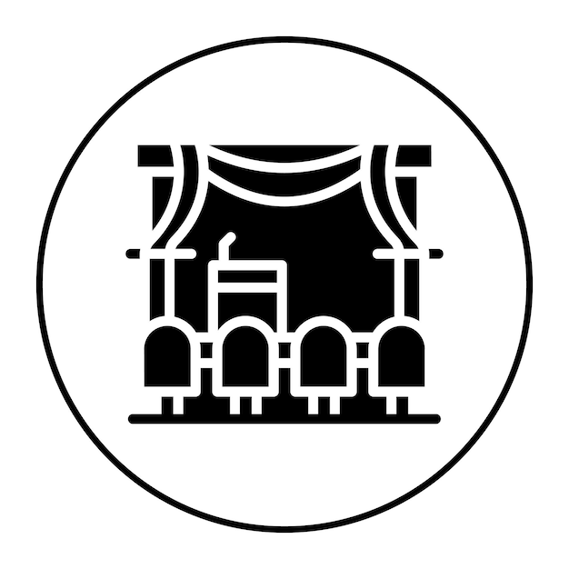 Imagen vectorial del icono del auditorio Se puede utilizar para eventos de premios